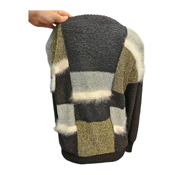 Kae Yoshida Colorblock Sweater Large Vintage 80's - Picture 5 of 8